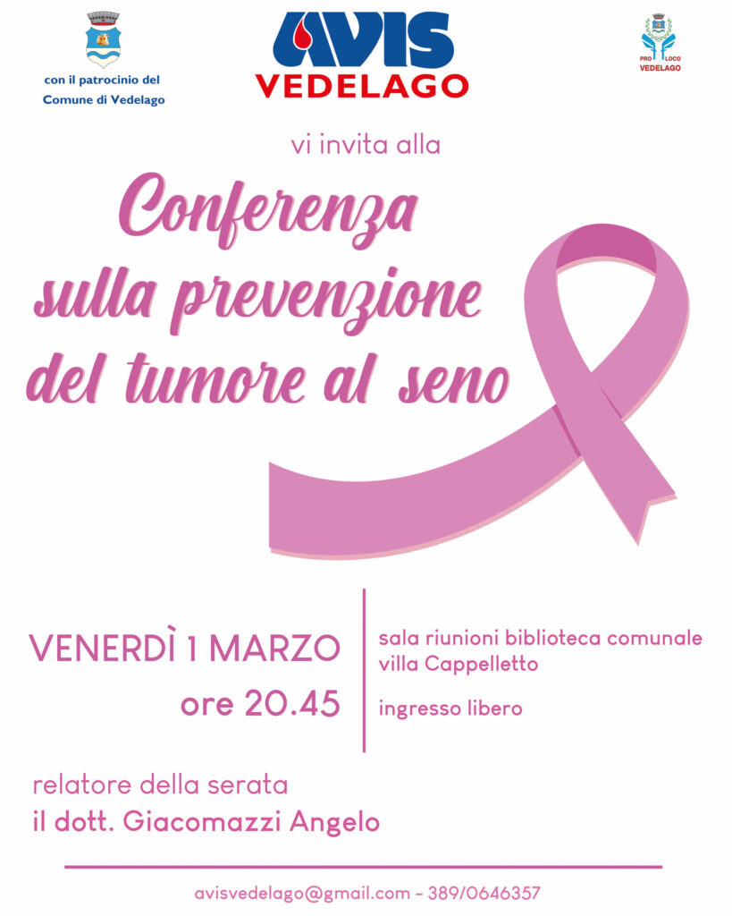 Locandina della Conferenza sulla prevenzione del tumore al seno