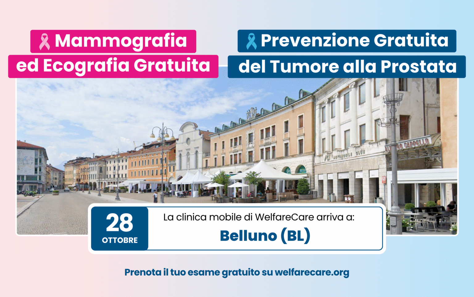 Un nuovo appuntamento con la prevenzione. Mercoledì 28 ottobre 2026 – Belluno (BL)